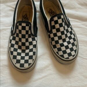 Vans Kids Black and White Checkered Slip-On Sneakers